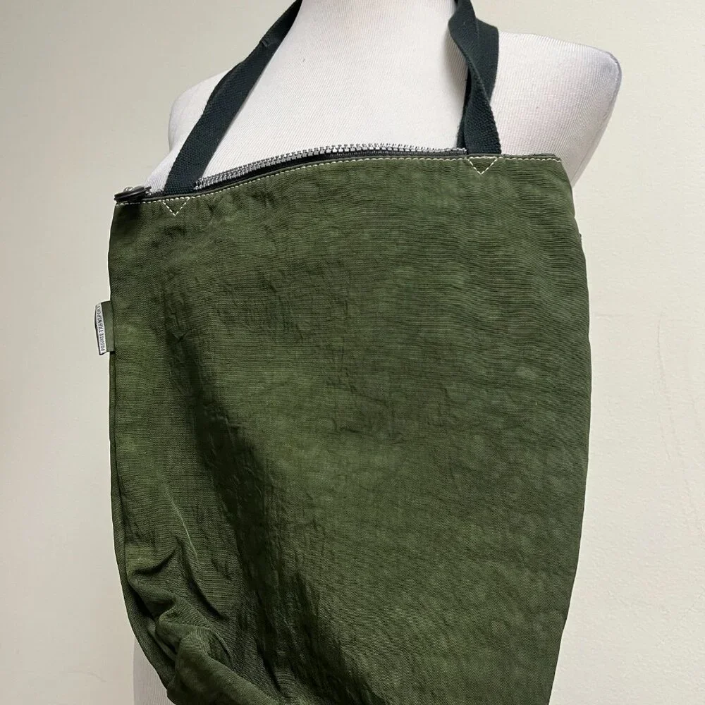 Kipling Army green zip bag tote zipper
